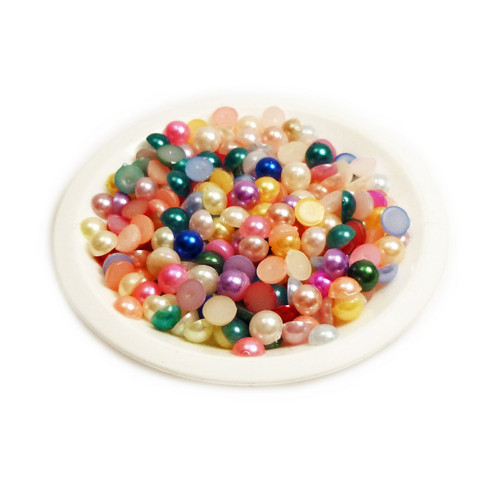 Kabošonky mix perleťový, velikosti 2/3/4mm, 100ks
