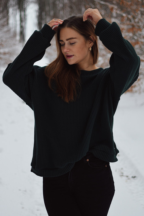 Svetr ERIN oversize dark green