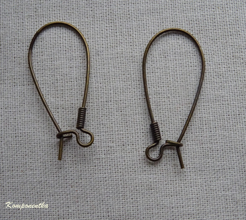 Kovové náušnicové háčky dlouhé 32x13mm 1pár