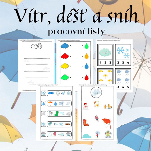 Vítr, déšť a sníh, pracovní listy