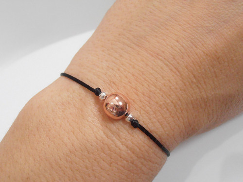 "Hematit Rose gold" decentní saténový náramek
