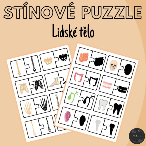 Lidské tělo, stínové puzzle