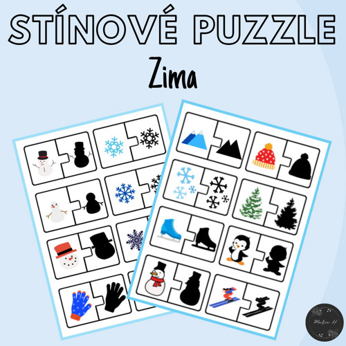 Zima, stínové puzzle — foto 1