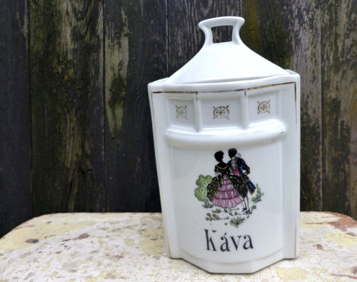 Káva...porcelánová dóza — foto 1