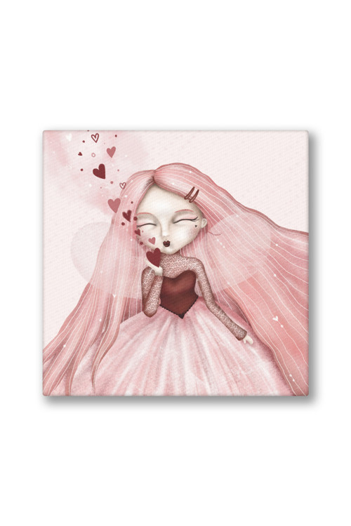 Ilustrace na plátně 60 x 60 cm - Víla Valentýna
