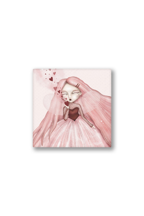 Ilustrace na plátně 20 x 20 cm - Víla Valentýna