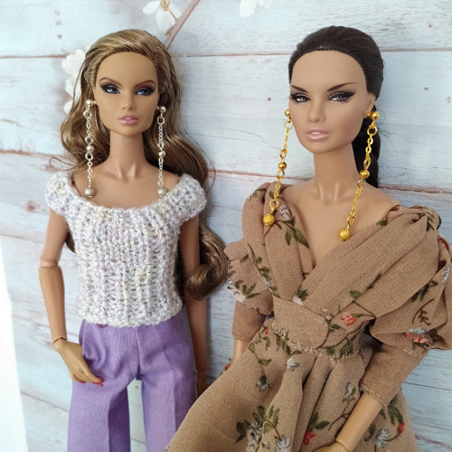Extra dlouhé náušnice panenky Tonner, Barbie, IT