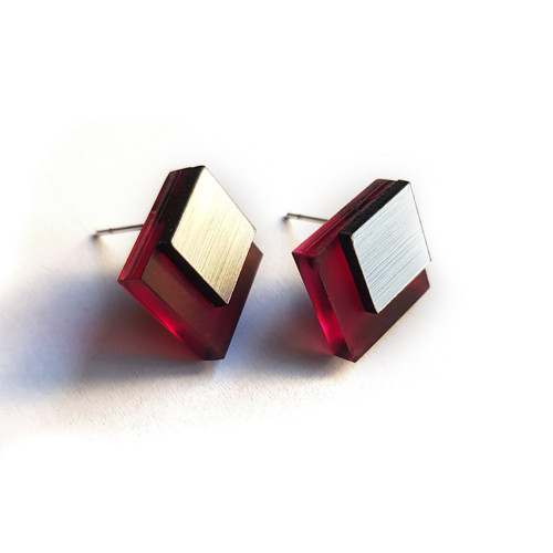 COMBI SQUARES wine/silver — foto 1