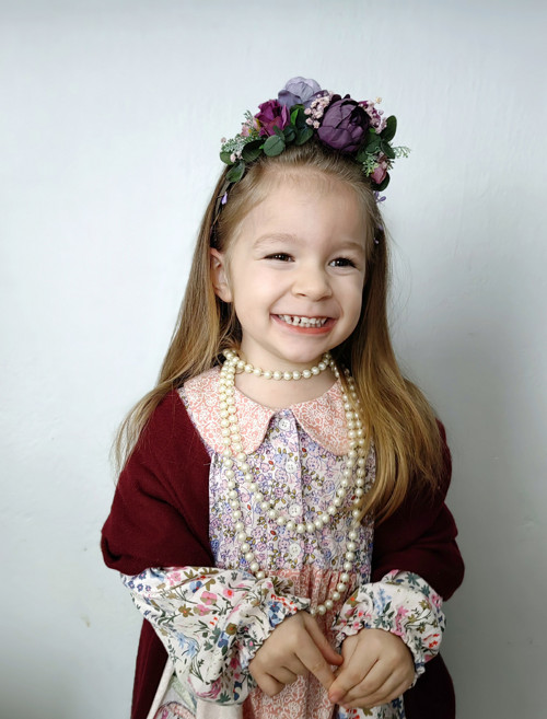 Dětská FRIDA čelenka "lupeny květin"
