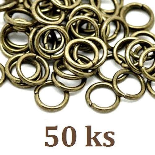 Bronzové spojovací kroužky 8mm, 50 kusů