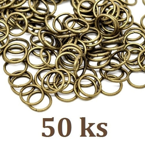 Bronzové spojovací kroužky 7mm, 50 kusů