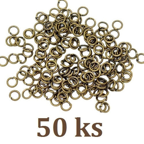 Bronzové spojovací kroužky 4mm, 50 kusů