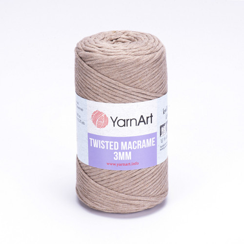 Příze Twisted Macrame 3mm - světle hnědá — foto 1