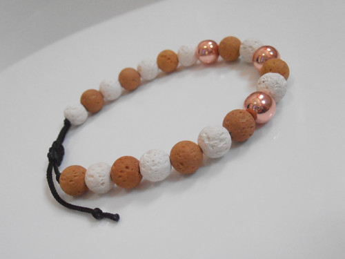 "Láva/Hematit" - minerálový náramek (Unisex)