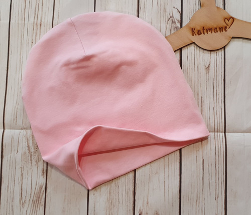 Jarní/podzimní podšitá čepička baby růžová