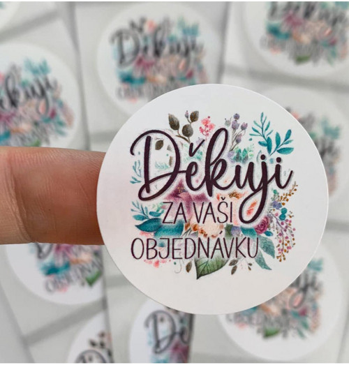 Samolepky Děkuji za Vaši objednávku 100 ks — foto 1