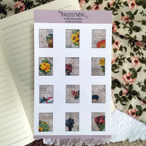 Vintage samolepky - Květinová pošta — foto 1