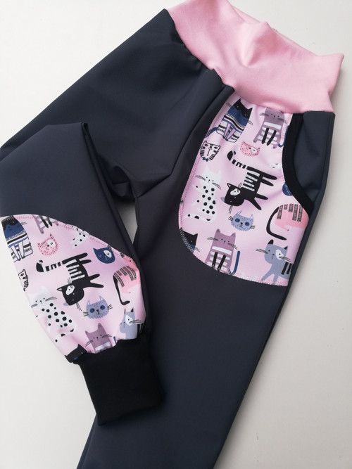 Softs.kalhoty- léto- KOČIČKY - kapsa
