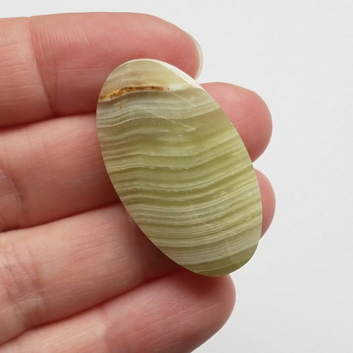 Aragonit "zelený onyx" 16 kabošon 35 x 20 x 7 mm