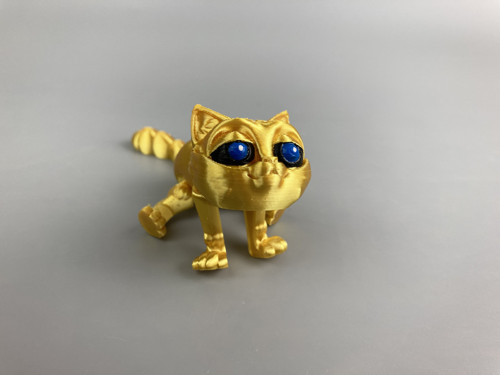 Vtipná kočička - zlatá, 3D tisk — foto 1