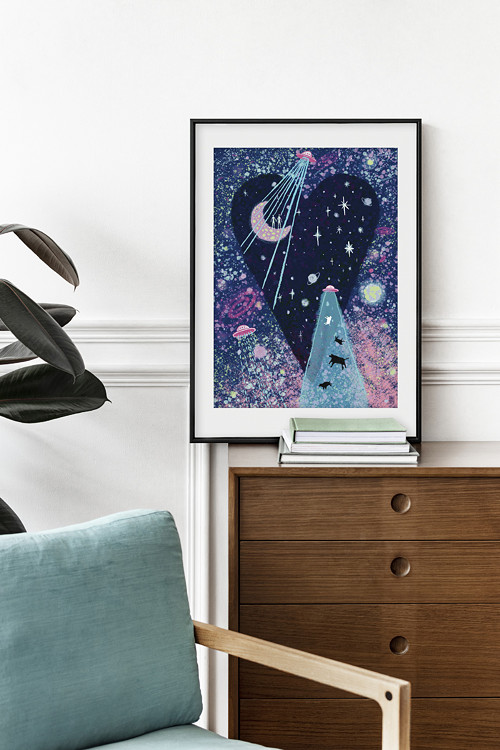 Láska k vesmíru / digitální print / A4-A2
