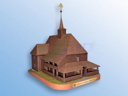Papírový model dřevěného kostela v Hodslavicích