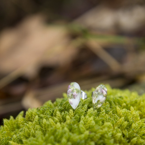 Mini náušnice - vřes — foto 1