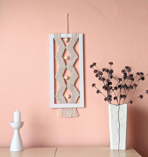 Macramé Boho záves v rámčeku — foto 1