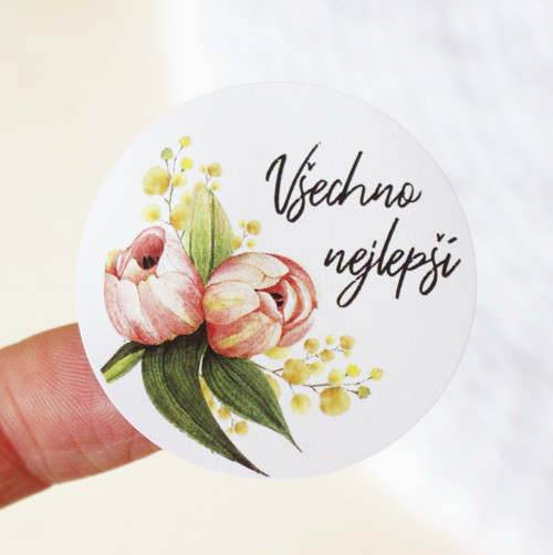 Samolepky narozeninové s tulipány - 24ks