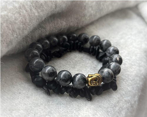 Sada náramků labradorit, onyx — foto 1