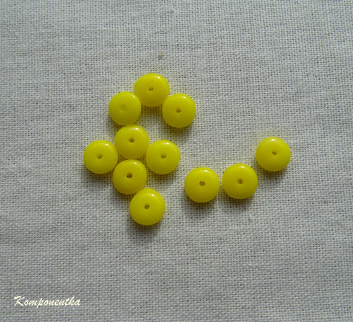 Skleněné rondelky žluté 6x3mm 10kusů