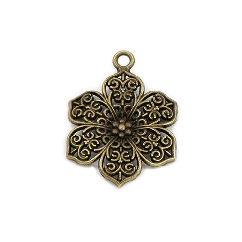 Filigránový květ bronzový 24mm, 1ks