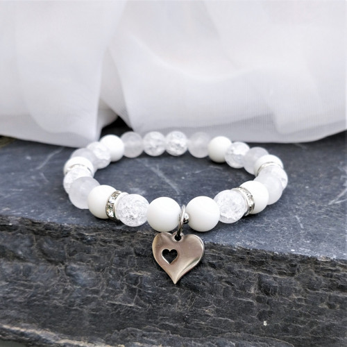 Minerální náramek / onyx + křišťál / 0,8