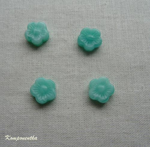 Skleněné korálky kytičky 10mm 4kusy
