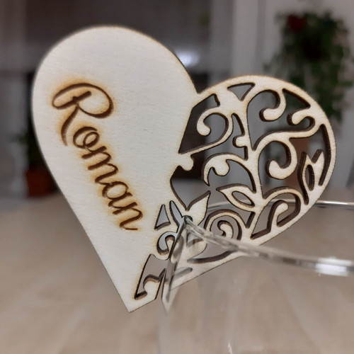 Dřevěná jmenovka zahrada "Roman" s průřezem