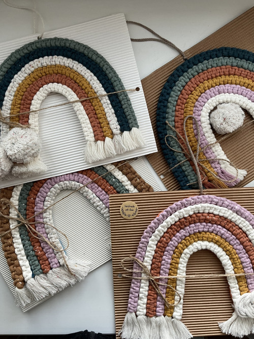 Macrame duha z uzlíků 1 ks