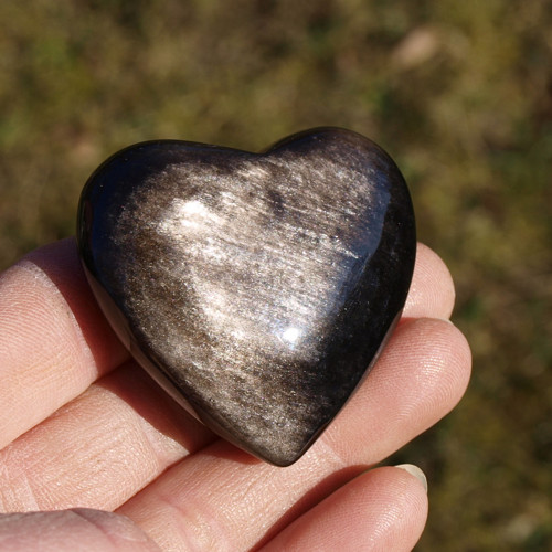 Stříbrný obsidián, buclaté srdce — foto 1
