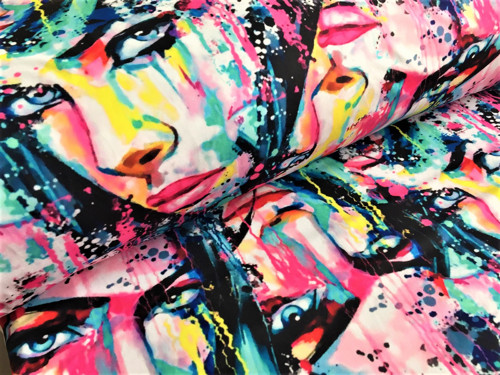 Úplet - face colorful - šíře 150cm