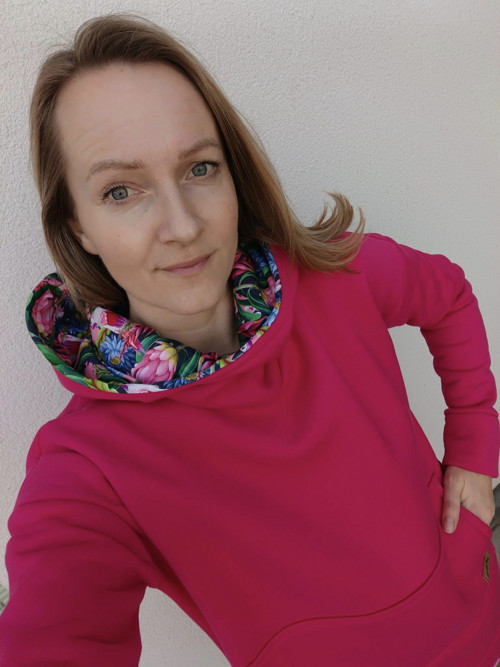 Dámská mikina Luci - magenta květinová džungle