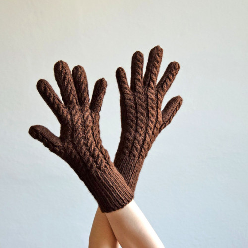 Dámské rukavice FINGER - hnědé