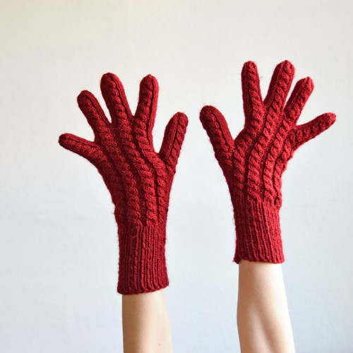 Dámské rukavice FINGER - vínové