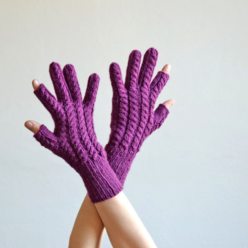 Dámské rukavice FINGER SMART - fialové