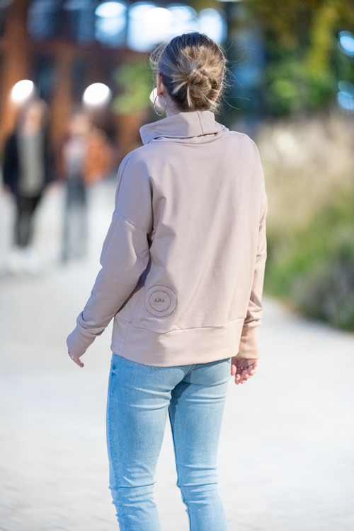 Mikina s rolákom Amelia Warm Taupee