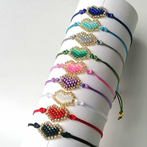Beaded Heart-Cord Bracelets