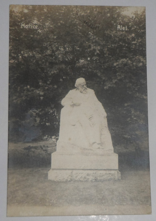 POHLEDNICE Mikoláš Aleš - socha, Hořice 1923 — foto 1