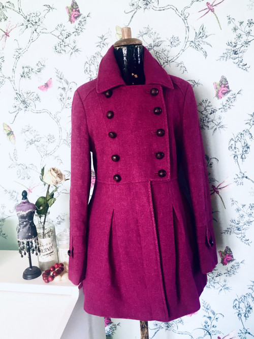 Kabát retro magenta — foto 1