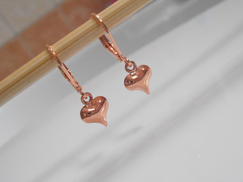 Náušnice "Srdíčka" (Nerezová ocel-Rose gold)