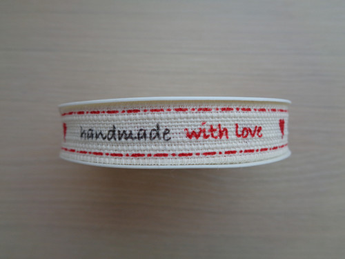 Stuha "handmade with Love" 4 m