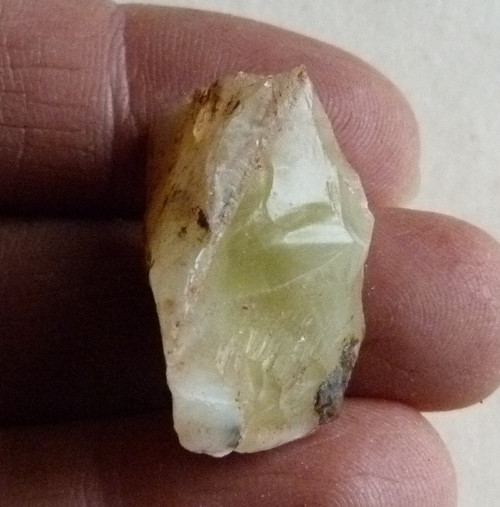 Opál zelený hedvábný surový - 2,6 cm - Extra
