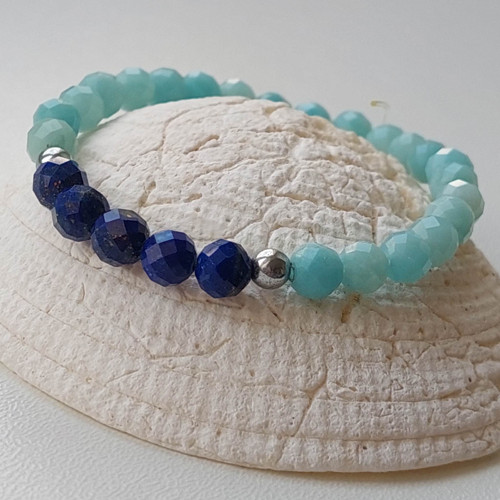 Minerální náramek. Amazonit a Lapis Lazuli.